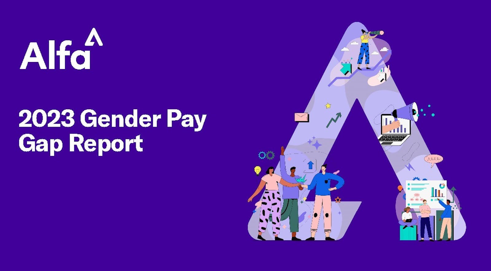 artwork for Alfa's gender pay gap report for 2023