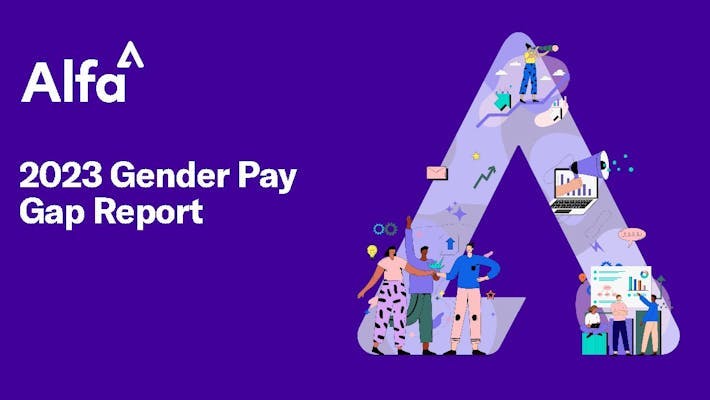 artwork for Alfa's gender pay gap report for 2023